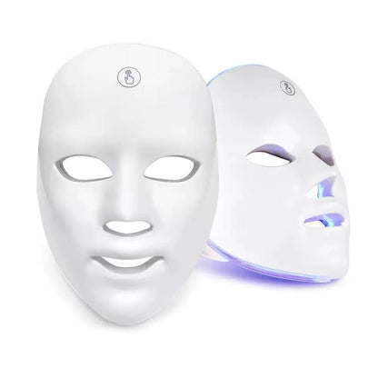 Red Light Therapy for Face, 7 Colors LED Face Mask Light Therapy Portable Rechargeable Red Light Therapy Mask Skin Care Device at Home and Travel for Anti-Aging