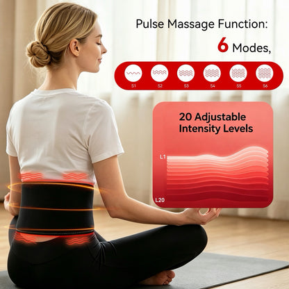 Red Light Therapy Belt for Back Abdomen, 660nm & 850nm Wavelengths with Heat & Vibration Massage with A Timer Back, Pain Products for Back Shoulder