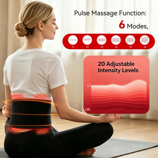 Red Light Therapy Belt for Back Abdomen, 660nm & 850nm Wavelengths with Heat & Vibration Massage with A Timer Back, Pain Products for Back Shoulder