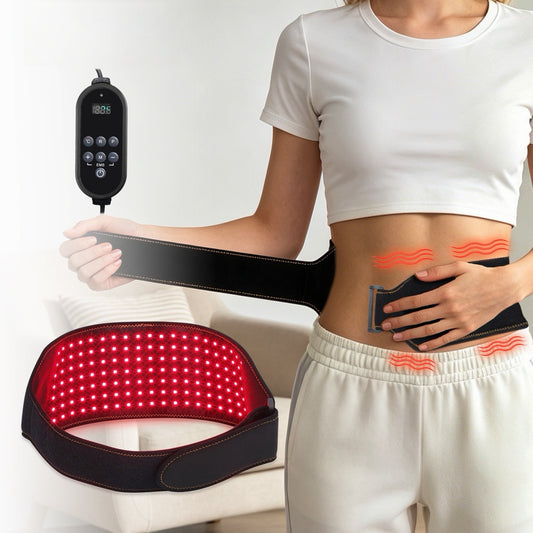 Red Light Therapy Belt for Back Abdomen, 660nm & 850nm Wavelengths with Heat & Vibration Massage with A Timer Back, Pain Products for Back Shoulder