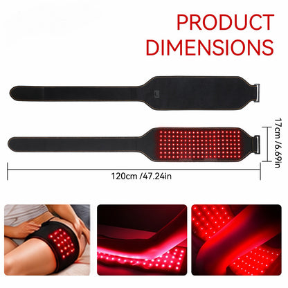 Red Light Therapy Belt for Back Abdomen, 660nm & 850nm Wavelengths with Heat & Vibration Massage with A Timer Back, Pain Products for Back Shoulder
