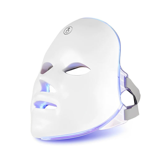 Red Light Therapy for Face, 7 Colors LED Face Mask Light Therapy Portable Rechargeable Red Light Therapy Mask Skin Care Device at Home and Travel for Anti-Aging